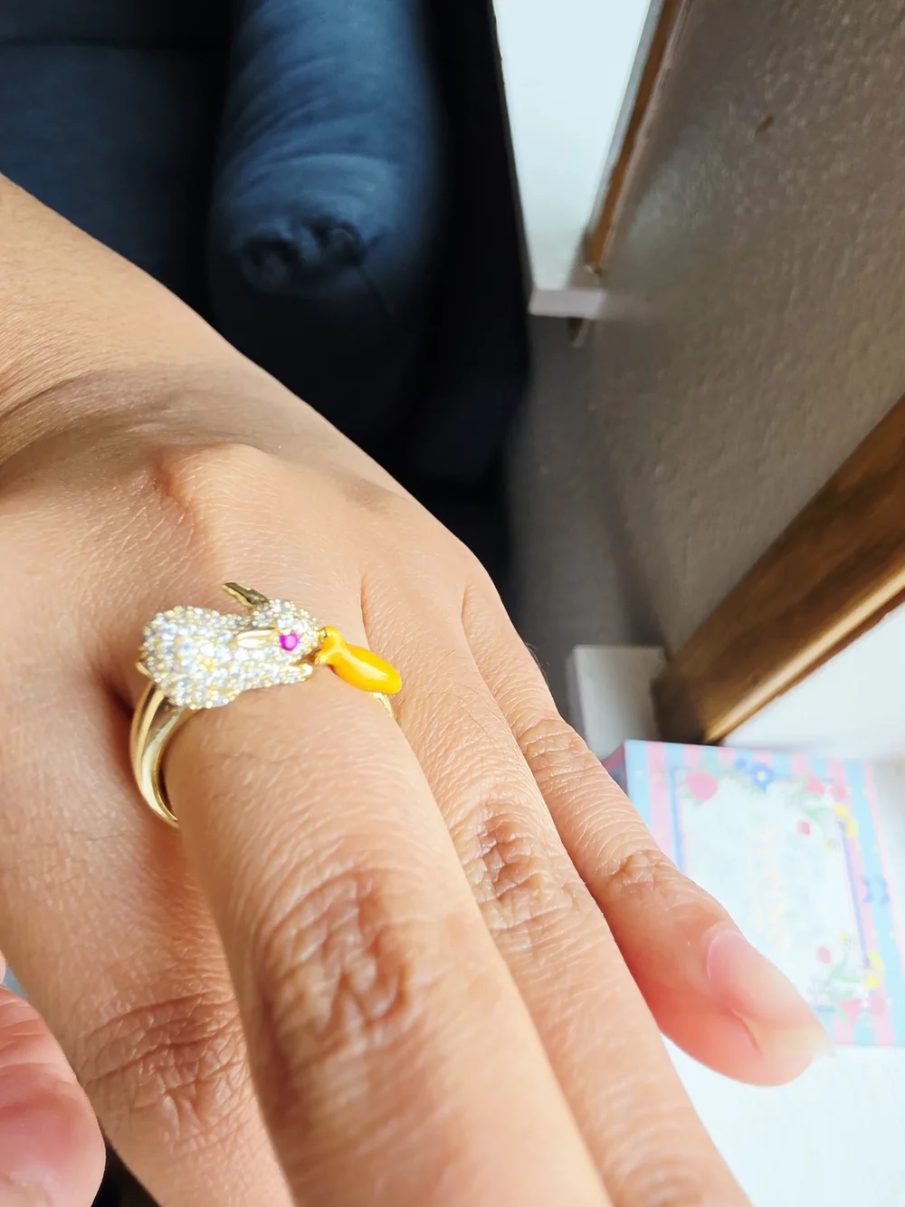 Anillo De Buena Calidad De Oro Laminado 14k , Talla 8